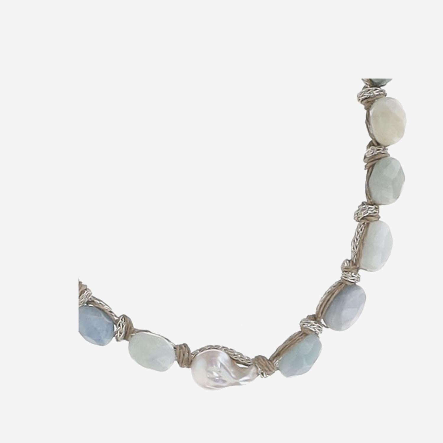 COLLANA CON pietre acquamarine VACQUAMARINA  MELA 