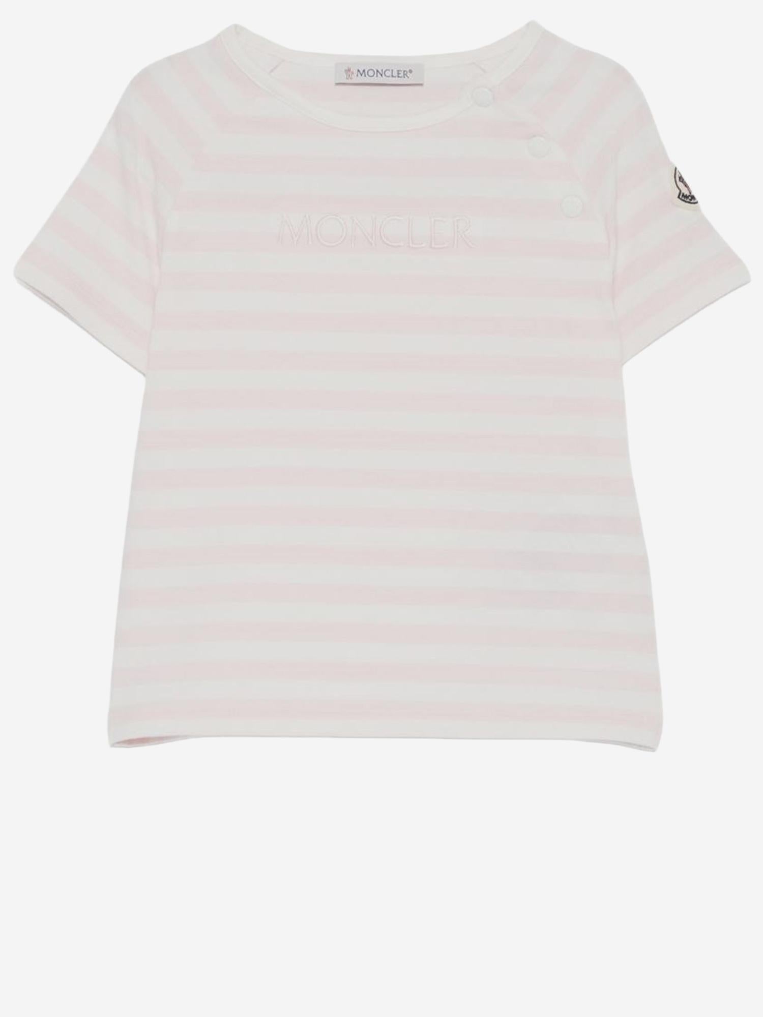 T-SHIRT IN COTONE STRETCH CON MOTIVO A RIGHE 8C0001289BCP F05 MONCLER ENFANTS 