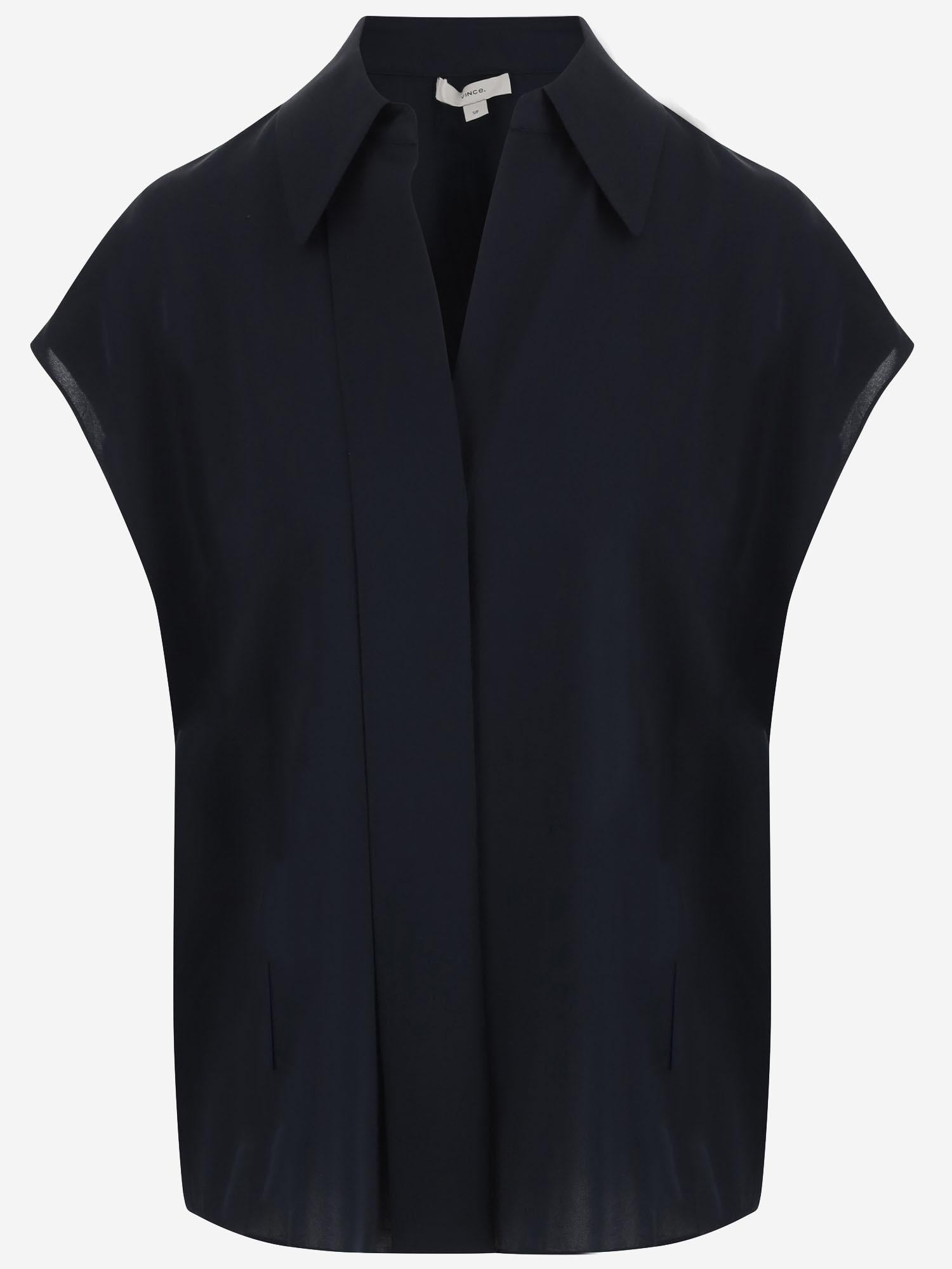 BLUSA IN SETA STRETCH V181613232 403CBL VINCE 