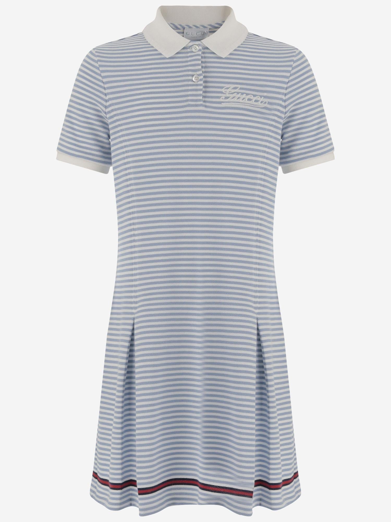 ABITO IN PIQUET DI COTONE CON MOTIVO A RIGHE 808699 XJGXY9716 GUCCI KIDS 