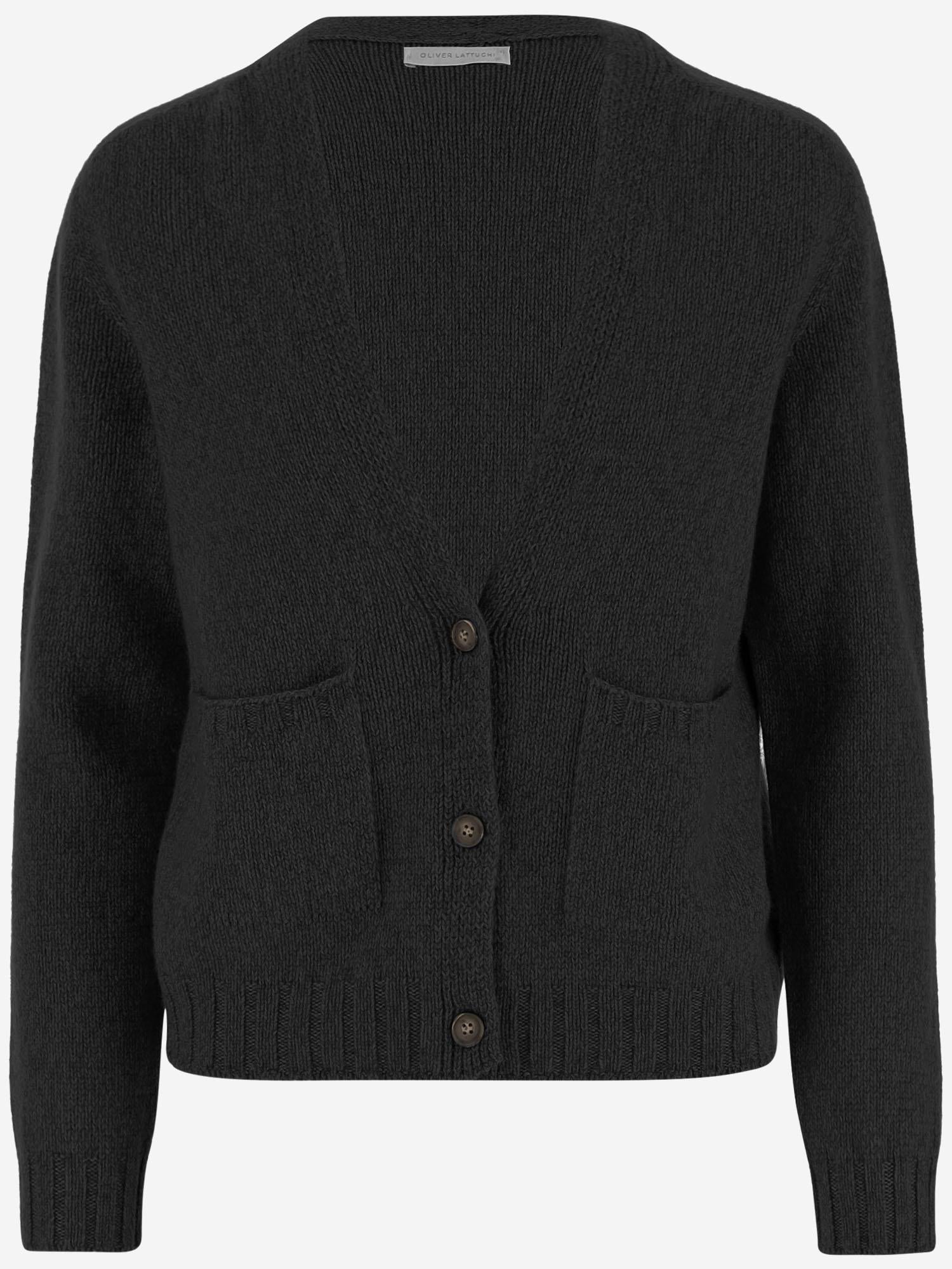 CARDIGAN IN CASHMERE D229WS ASPHALT OLIVER LATTUGHI 