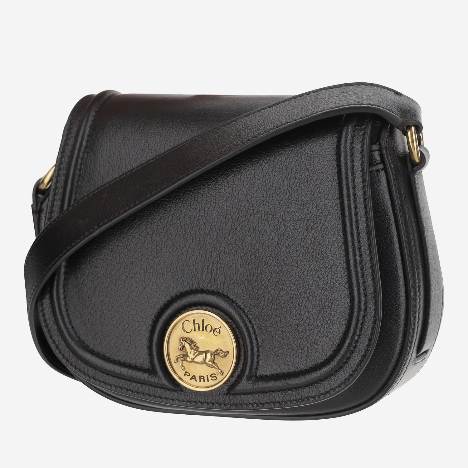 BORSA IN PELLE MARTELLATA CON LOGO CH25AS790O37 001 CHLOE 