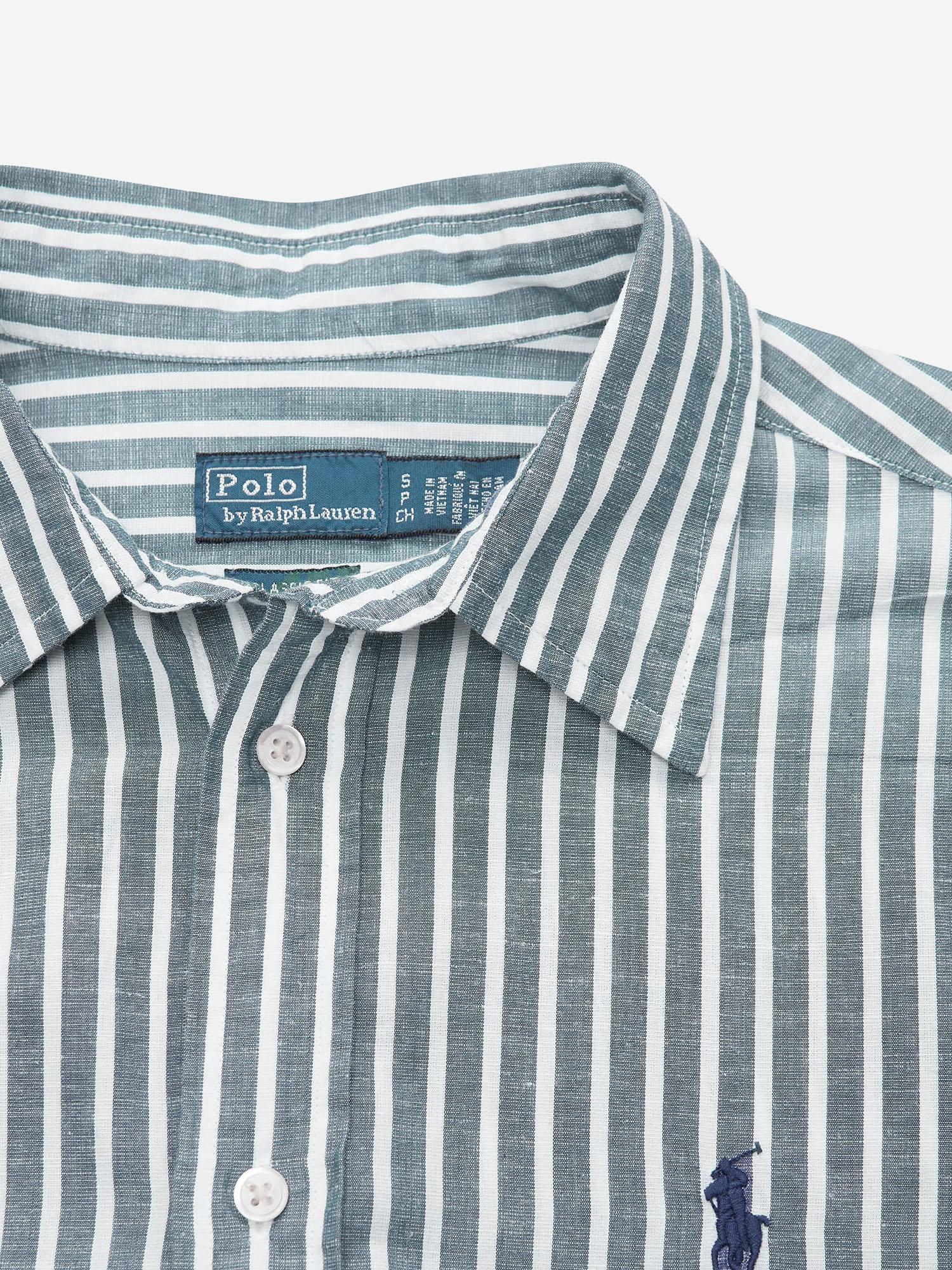 CAMICIA IN LINO E COTONE A RIGHE 211971514 500 POLO RALPH LAUREN 