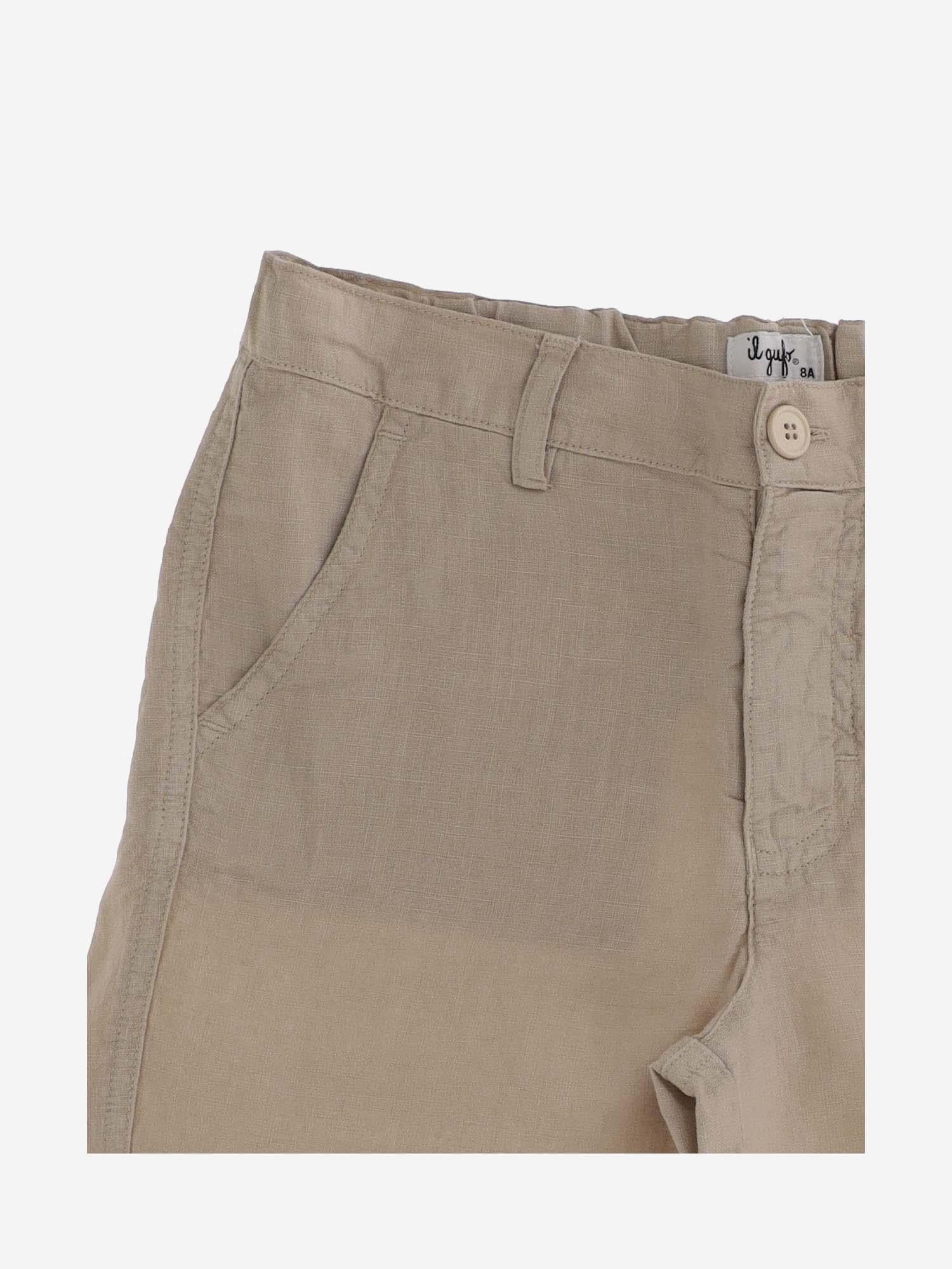 PANTALONI CORTI IN LINO P24PB069L6009 126 IL GUFO KIDS 