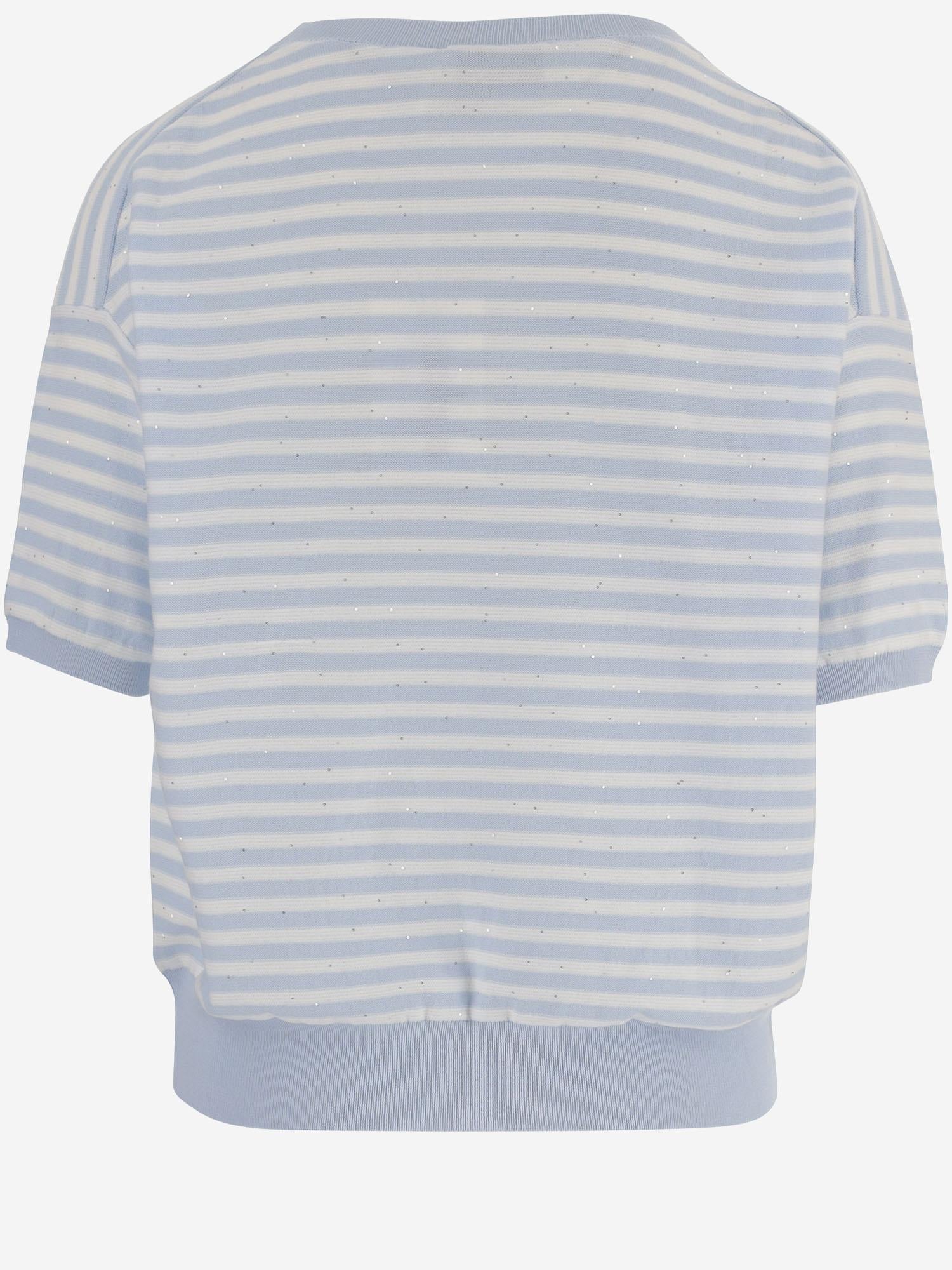 MAGLIA IN COTONE A RIGHE R2N110 123 BRUNO MANETTI 