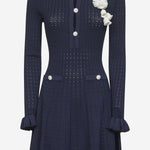 ABITO CORTO IN MISTO VISCOSA STRETCH PF25094SBL BLUE SELF PORTRAIT 
