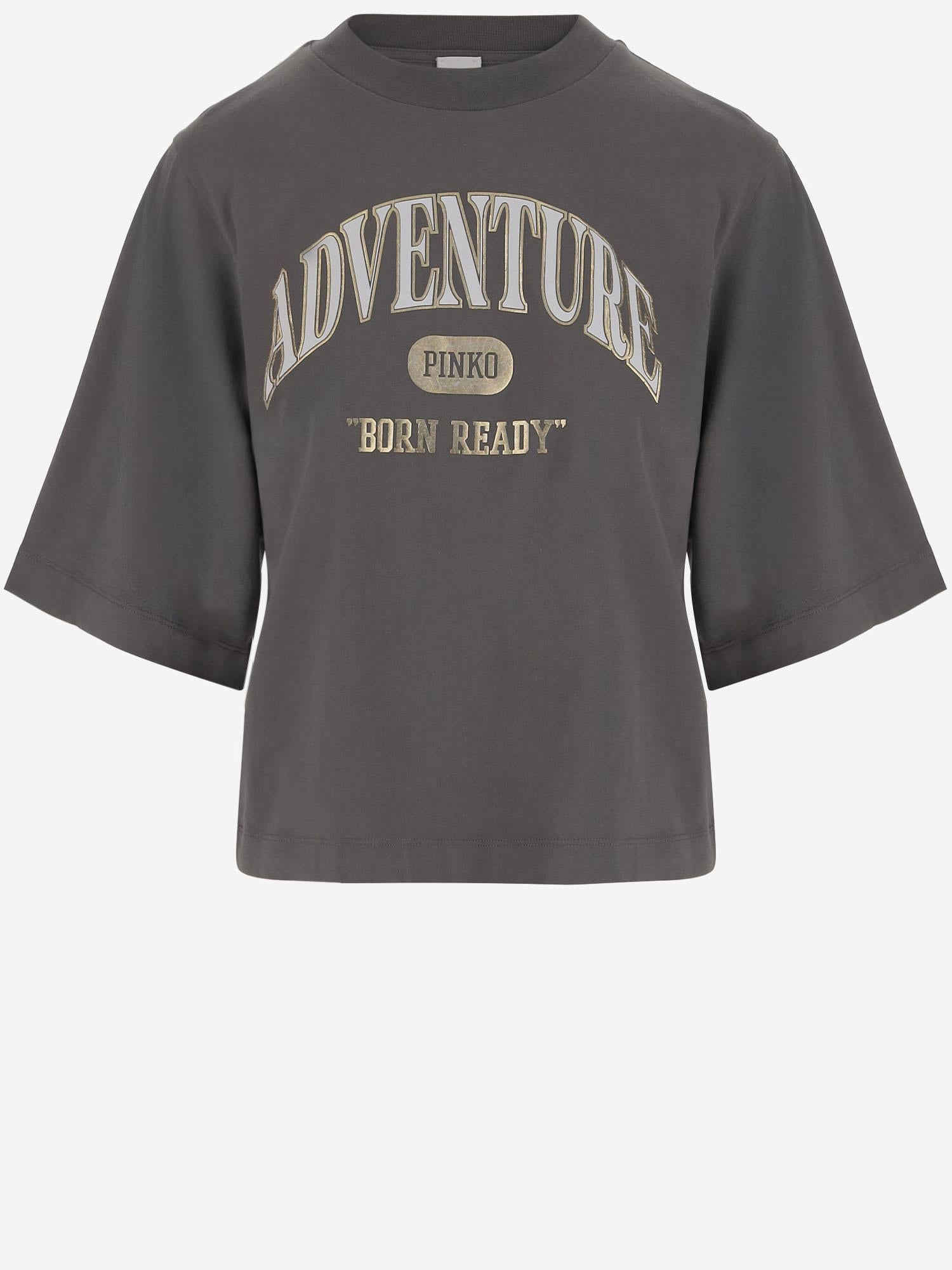 T-SHIRT IN COTONE CON STAMPA LOGO 104604 A2CSI63 PINKO 