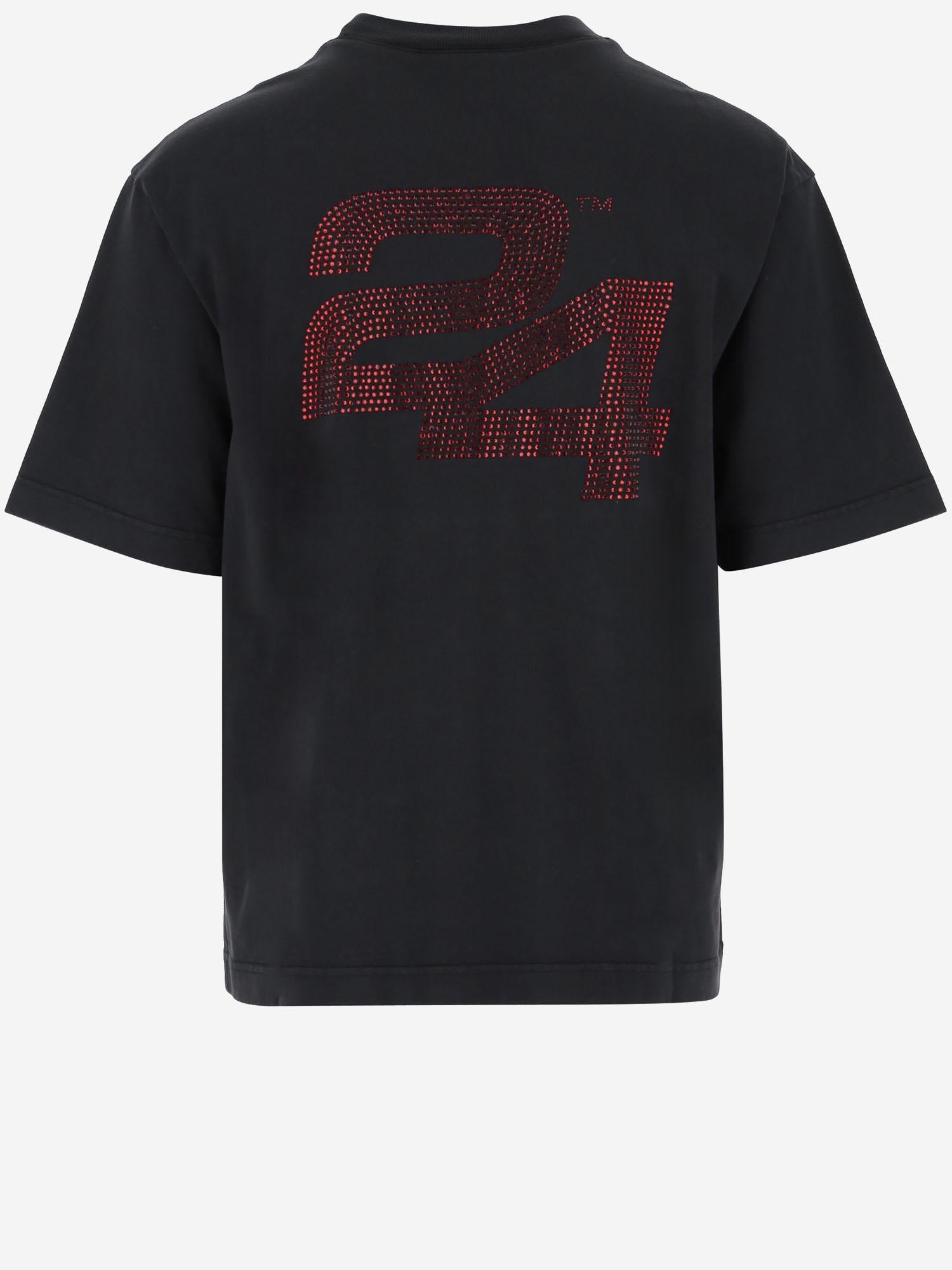 T-SHIRT IN COTONE CON LOGO IN STRASS SG2510108 JETBLACK SUMMER GAMES 