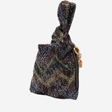 Borsa a mano metallizzata con motivo chevron MI10069F 026 MISSONI 