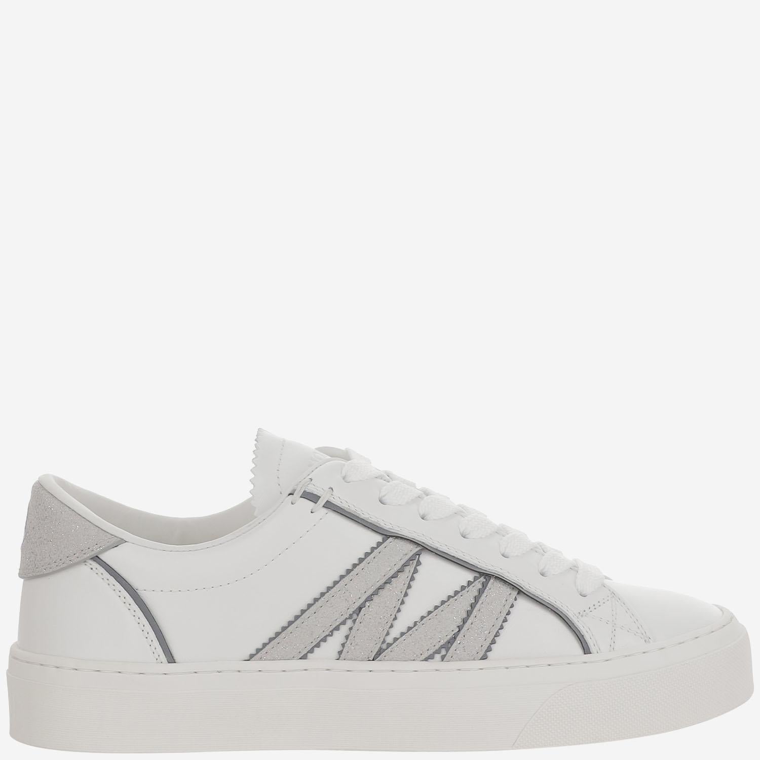Sneakers Monaco2 in pelle e glitter 4M00070 M7232001 MONCLER 