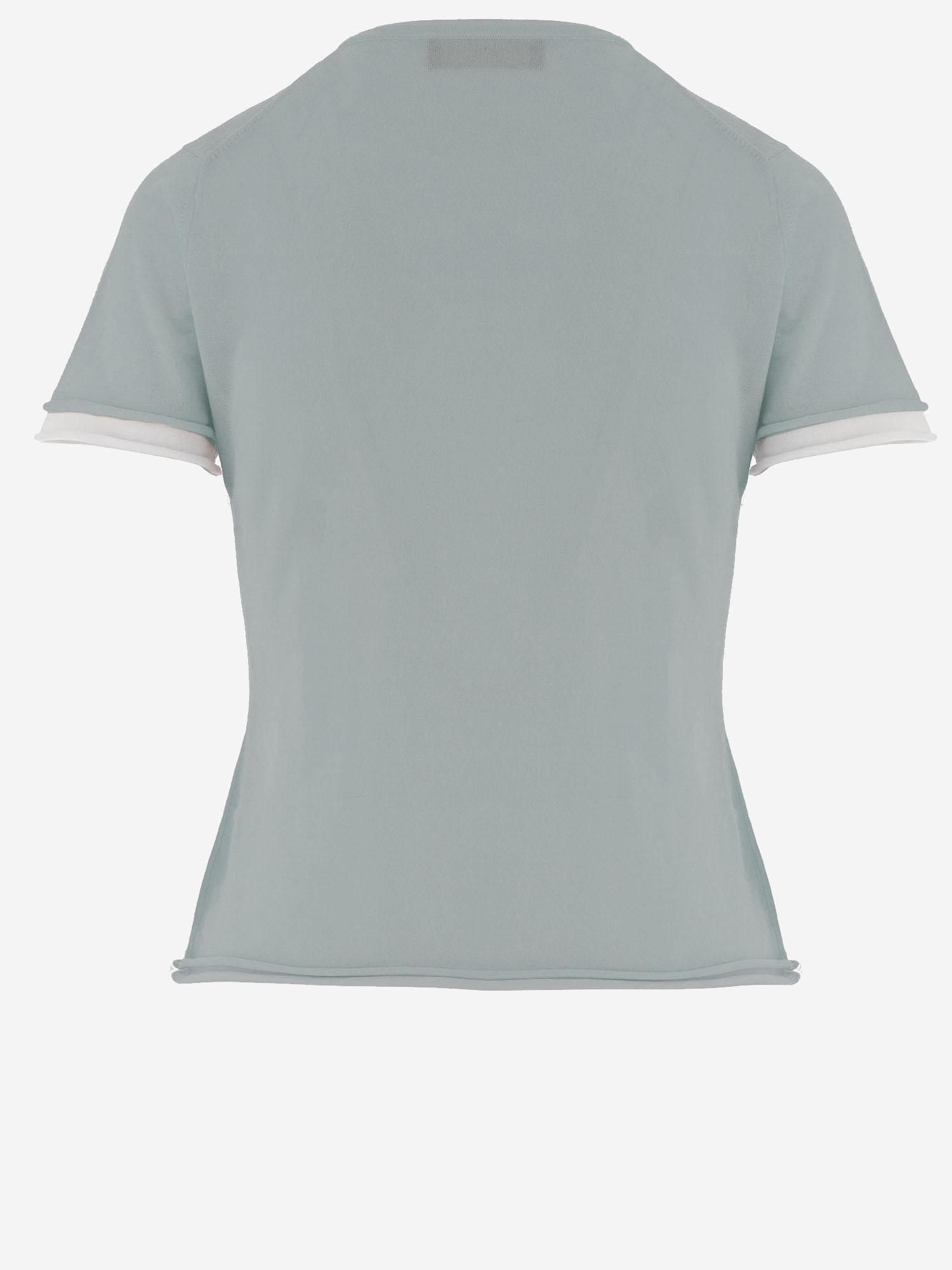 T-SHIRT IN CASHMERE CON BORDI A CONTRASTO KNJP2616 128 ARCH4 