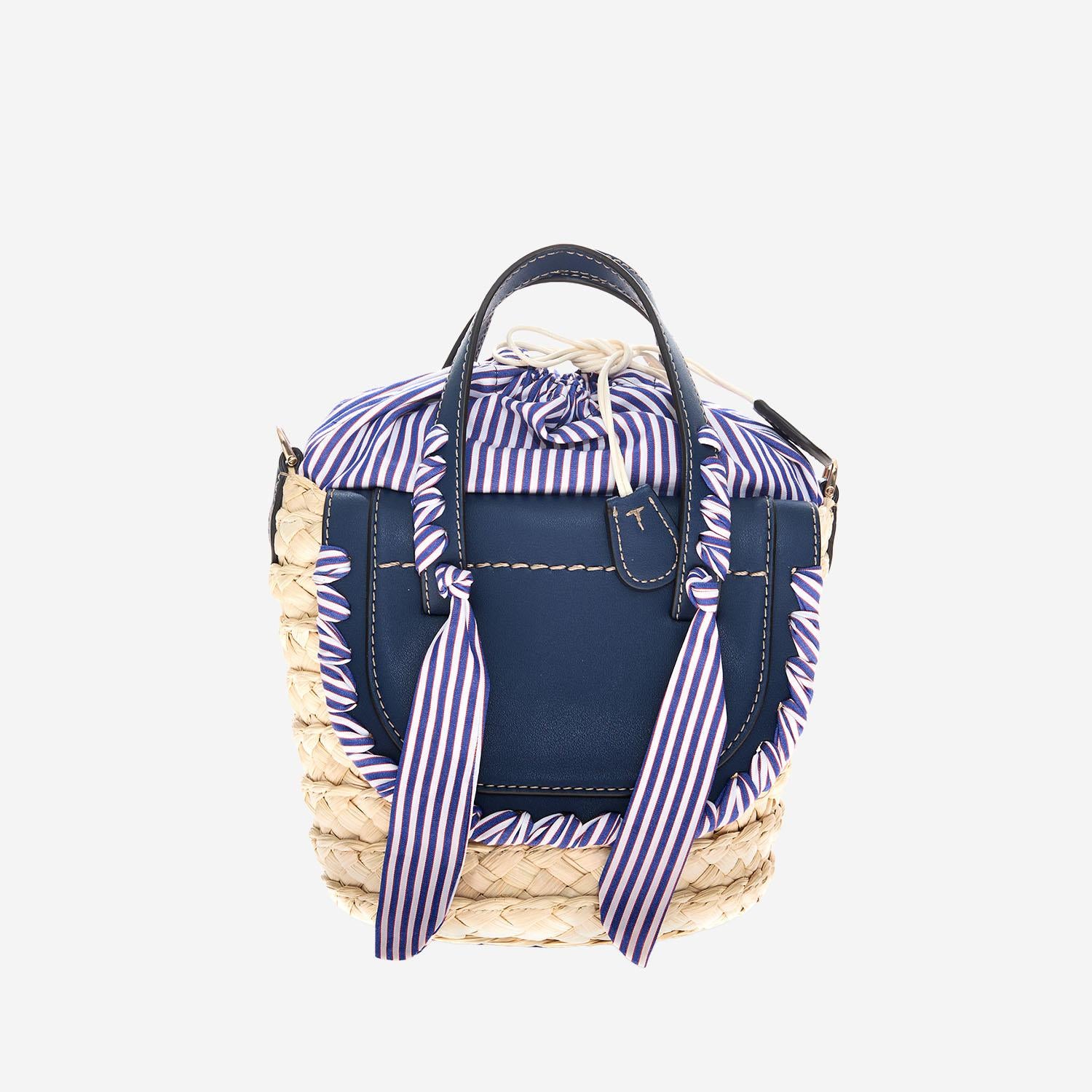 BORSA HABANERA IN PELLE E RAFIA HABANERAPOPELINE MARINA CUBA LAB 