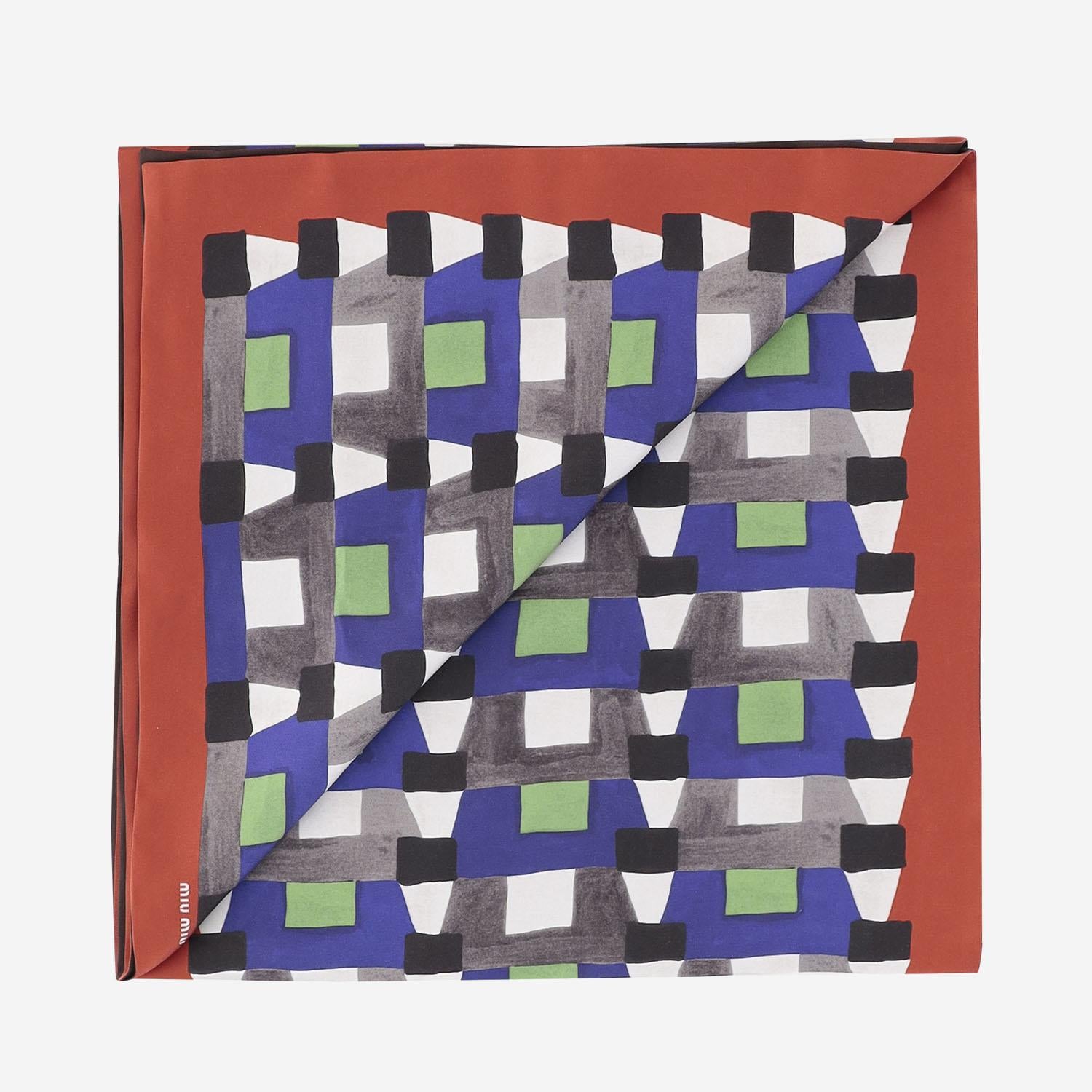 FOULARD IN SETA CON STAMPA 5FF065 2IG3F0PTA MIU MIU 