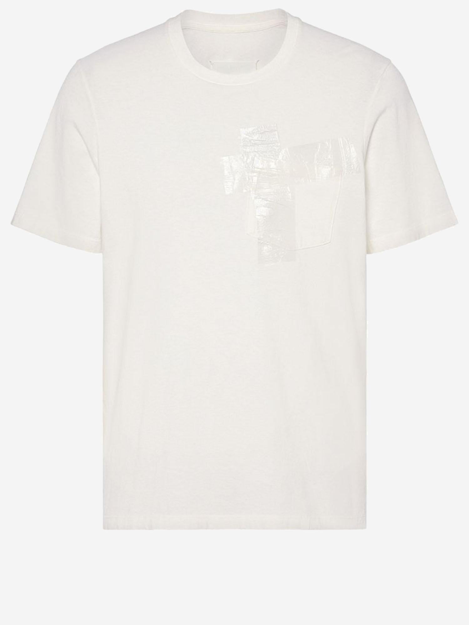 T-SHIRT IN COTONE CON CON NASTRO ADESIVO S67GC0048 S24575101 MAISON MARGIELA 