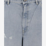PANTALONI CORTI IN COTONE CON EFFETTO LIVED-IN GMP02080P001850 50134 GOLDEN GOOSE 