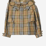 GIACCA TRENCH CON CAPPUCCIO IN COTONE CHECK 8117878 SANDIPCHECK BURBERRY KIDS 