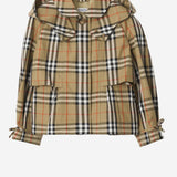 GIACCA TRENCH CON CAPPUCCIO IN COTONE CHECK 8117878 SANDIPCHECK BURBERRY KIDS 