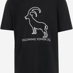 T-SHIRT FOLLOWING YONDER STAR <BR/>IN COTONE STRETCH NERO WHITE BINI SILVIA 