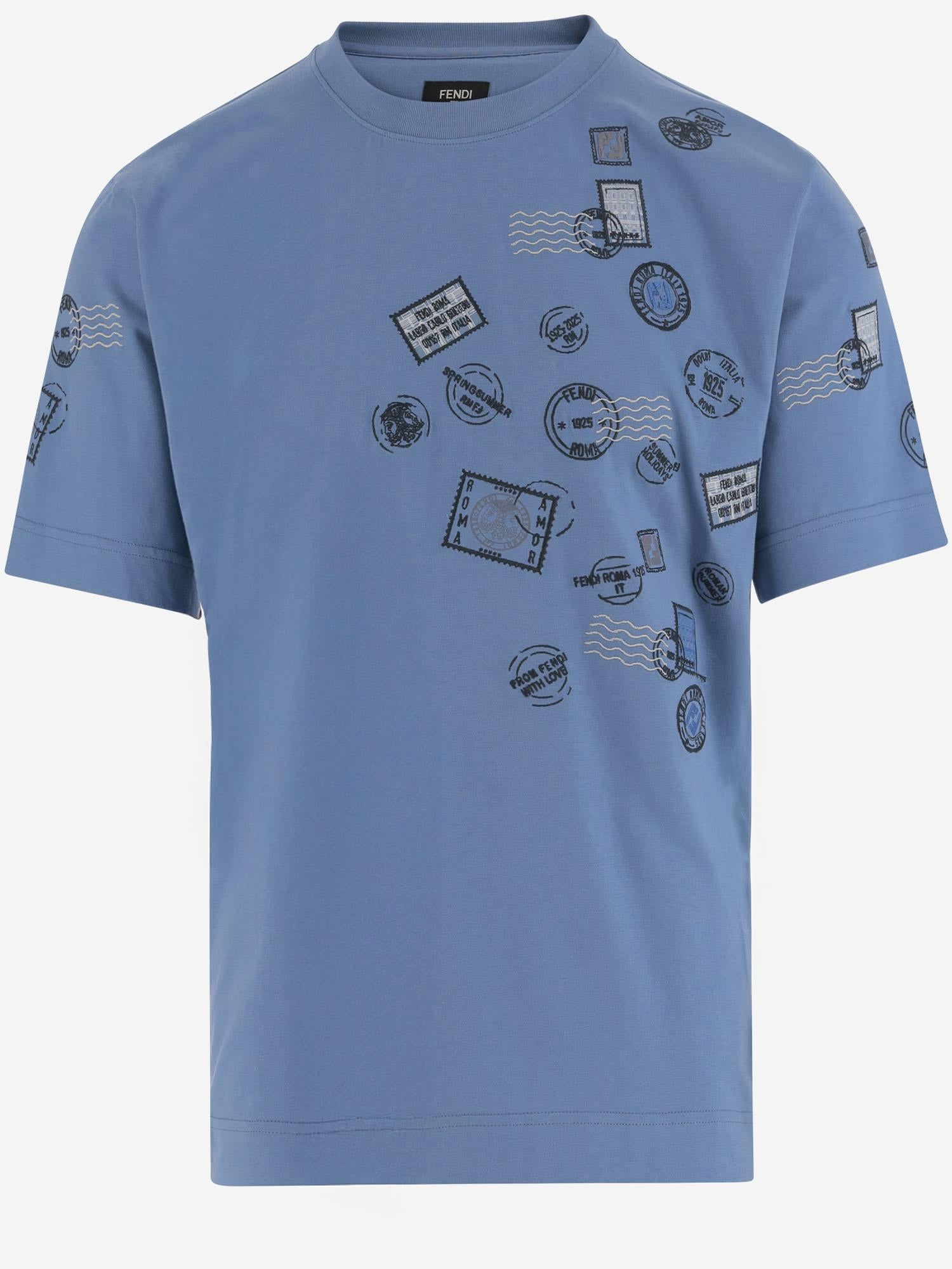 T-SHIRT IN COTONE CON STAMPA FY0936 AV0EF0U6K FENDI 