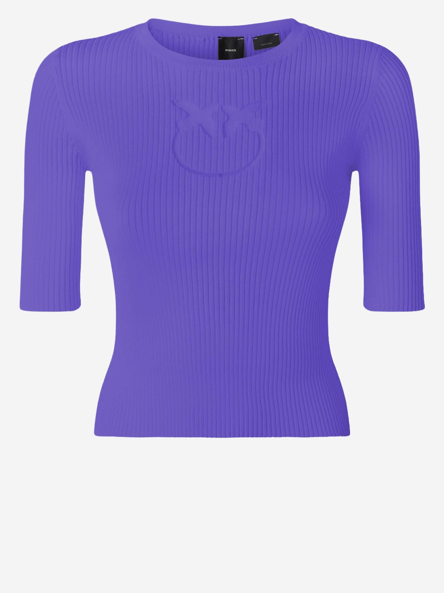 PULLOVER IN MISTO LANA A MANICHE CORTE CON LOGO 102017 A18MW21 PINKO 