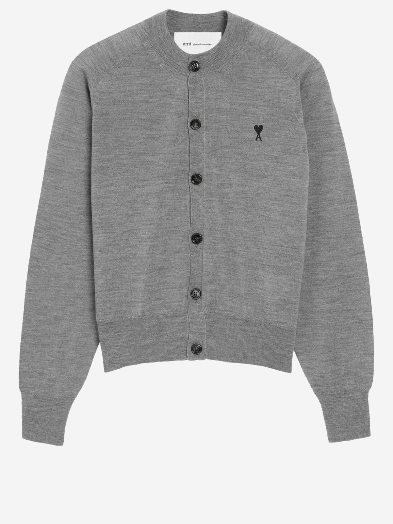 CARDIGAN IN LANA CON LOGO FKC386KN0039 0504 AMI 