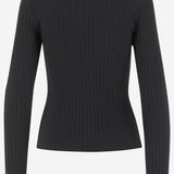 maglia in misto cotone stretch V114684782 001BLK VINCE 