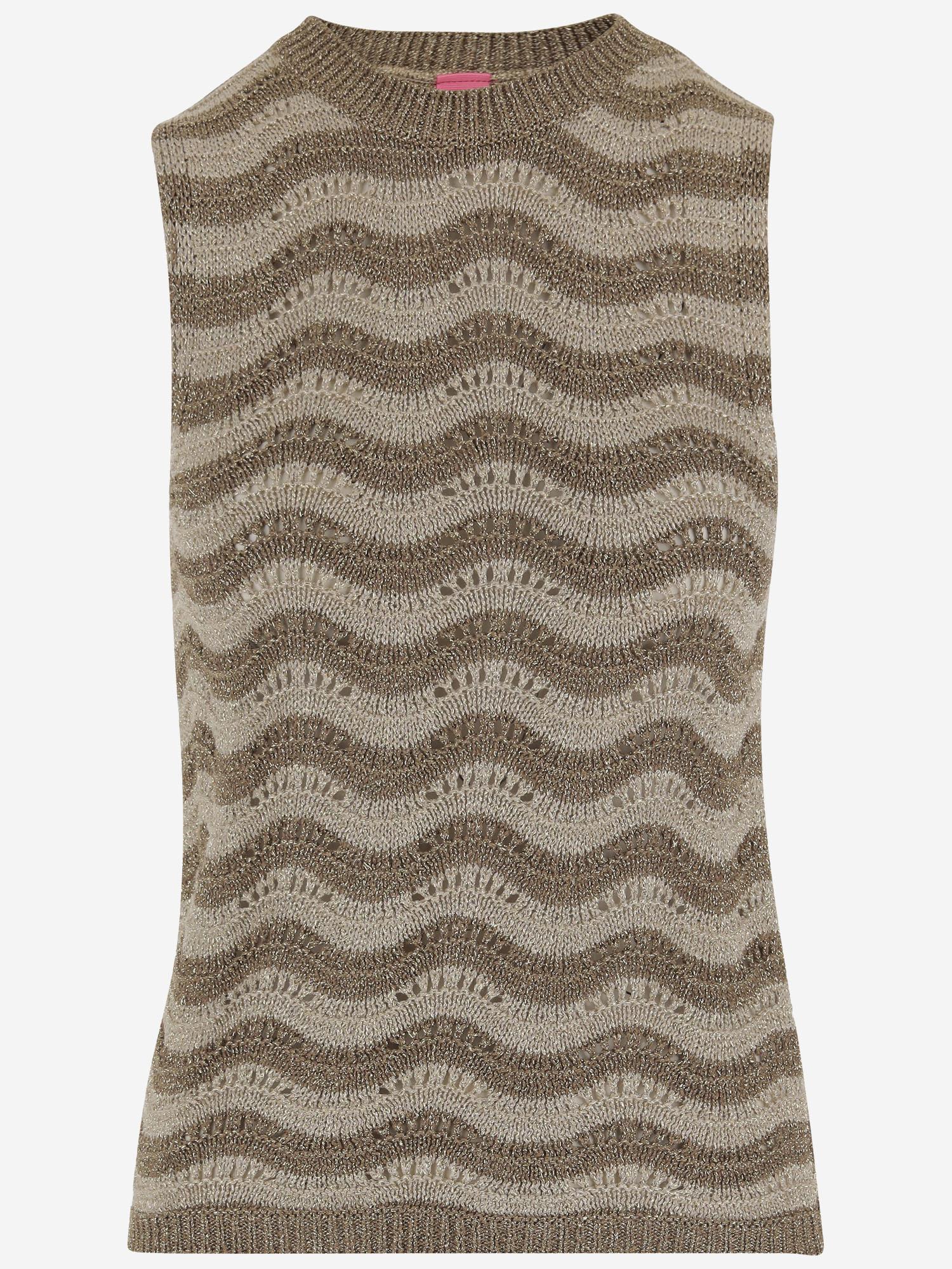 TOP IN MISTO VISCOSA CON MOTIVO ONDULATO 068 ORO COLOUR MARKET 