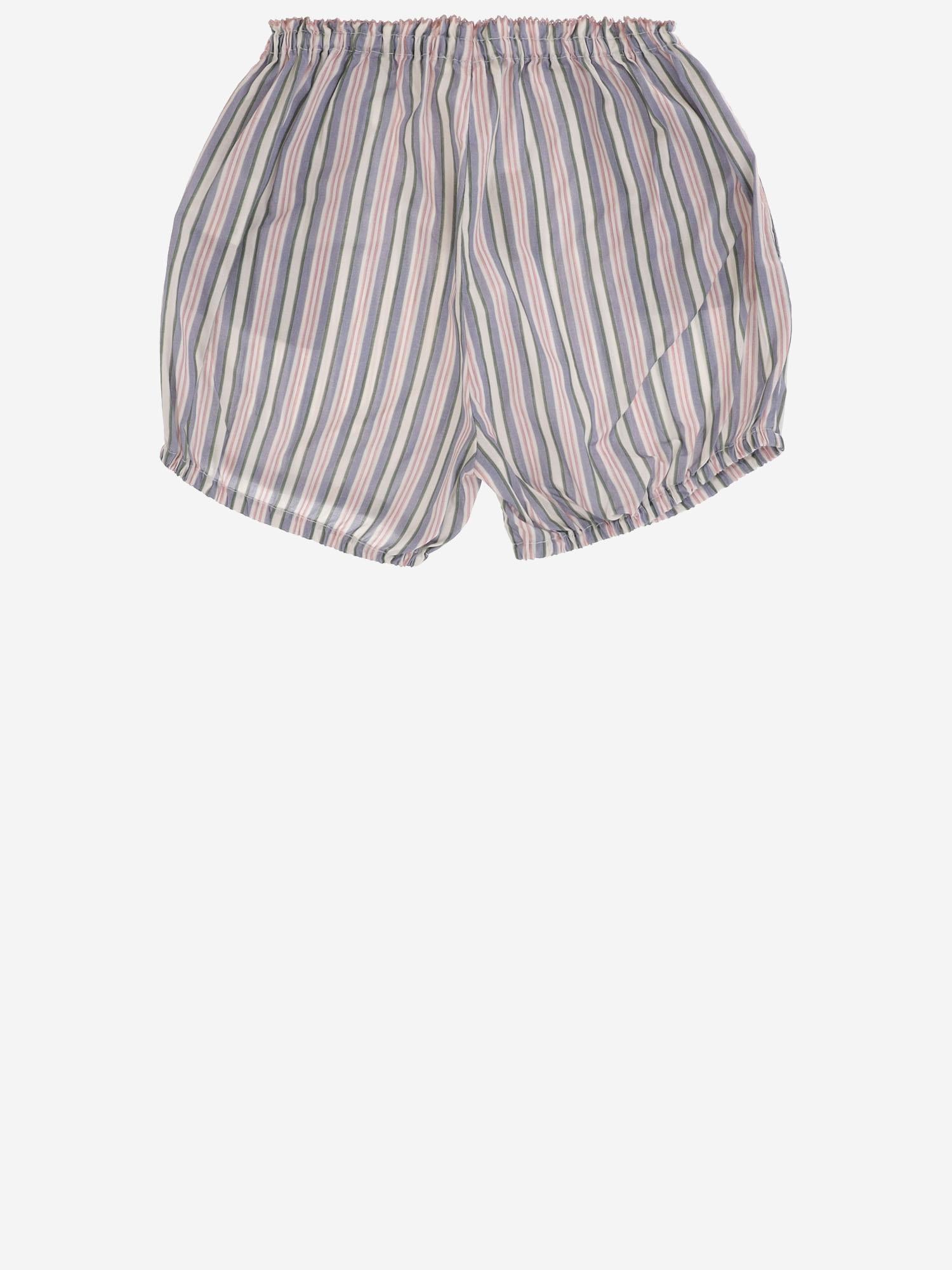 PANTALONI CORTI IN COTONE STRETCH A RIGHE 35618145 361 BABE & TESS KIDS 