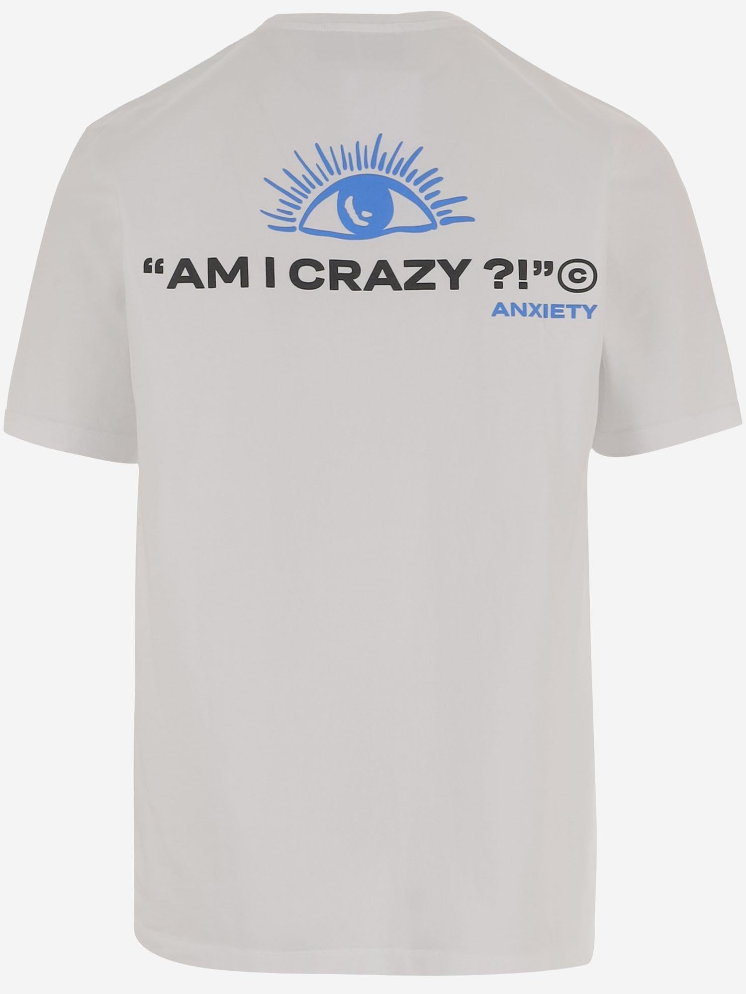 T-SHIRT IN COTONE CON STAMPA LOGO ANXIETYTEE WHITE 11:11 L.U.C.K. 