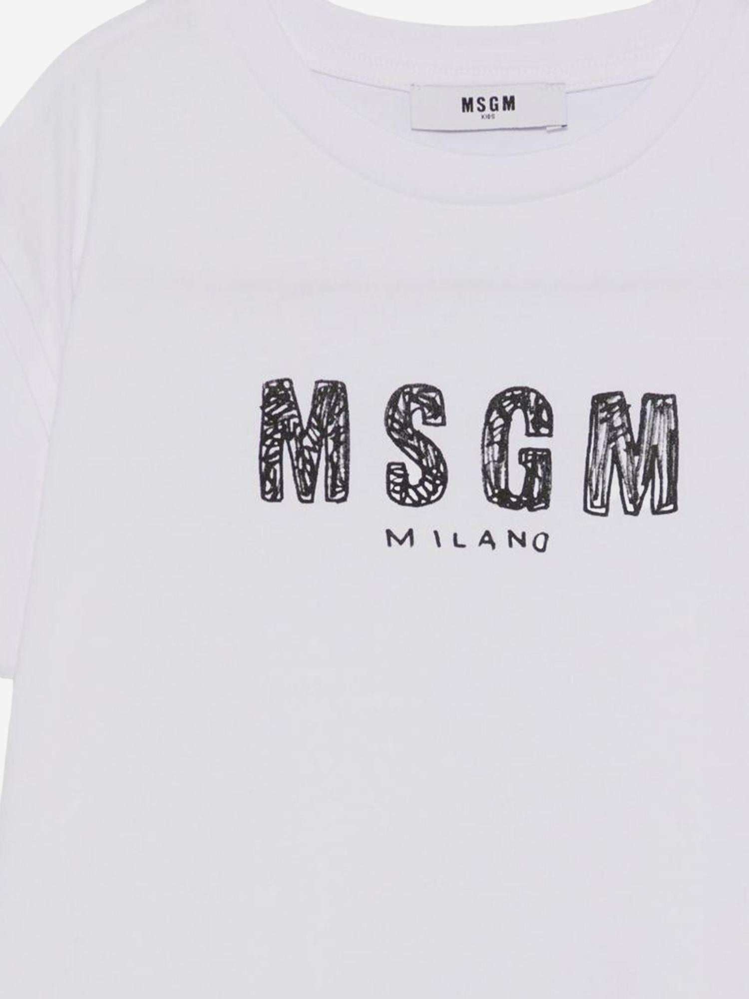 T-SHIRT IN COTONE CON LOGO S6MSJGTH070 001 MSGM KIDS 