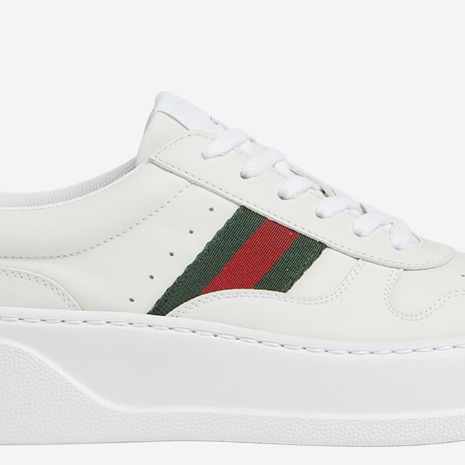 Sneakers in pelle con banda web 848307 UPG409064 GUCCI 