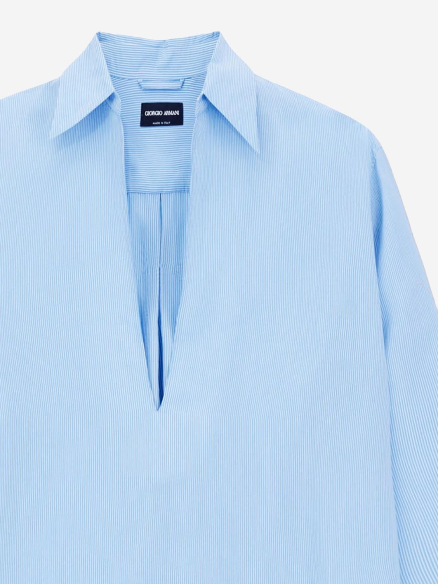 CAMICIA APERTA IN MISTO LYOCELL MICRO RIGATO GM003494 TE20924M9288 GIORGIO ARMANI 