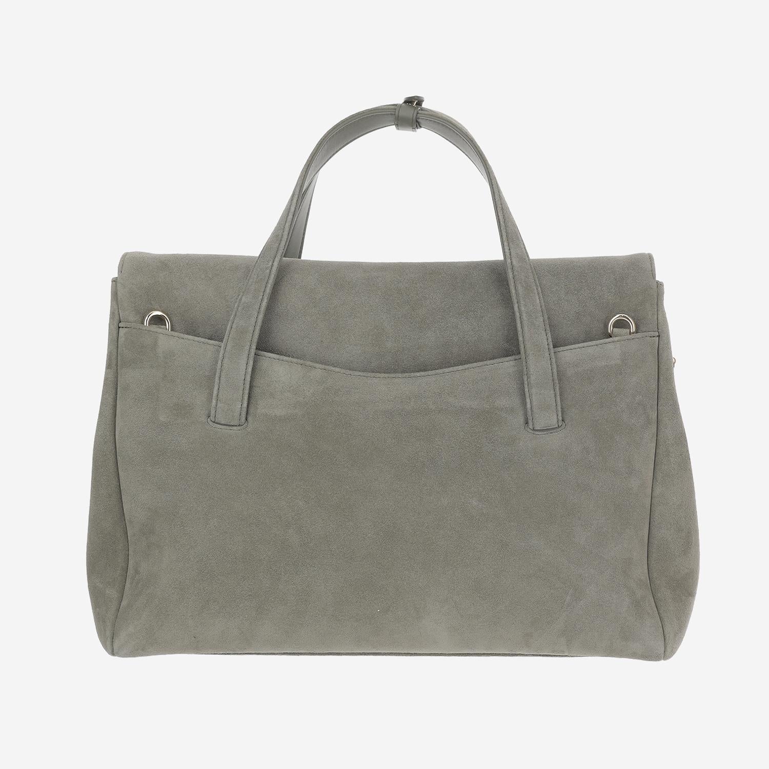 BORSA VIRGINIA IN PELLE SCAMOSCIATA VIRGINIA SMOKYGREEN FRANZI MILANO 