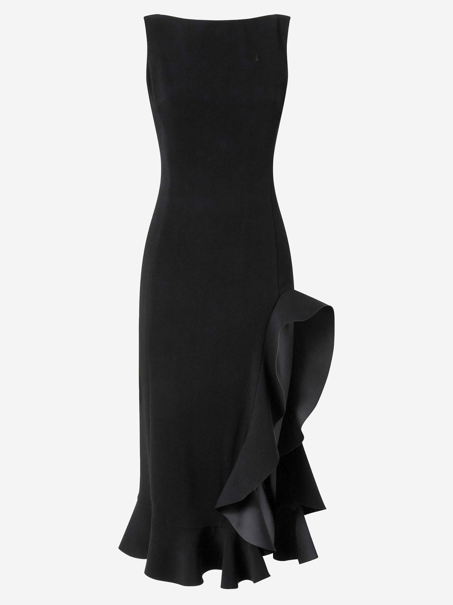 Abito in viscosa stretch con volant 105781 A2Q2Z99 PINKO 