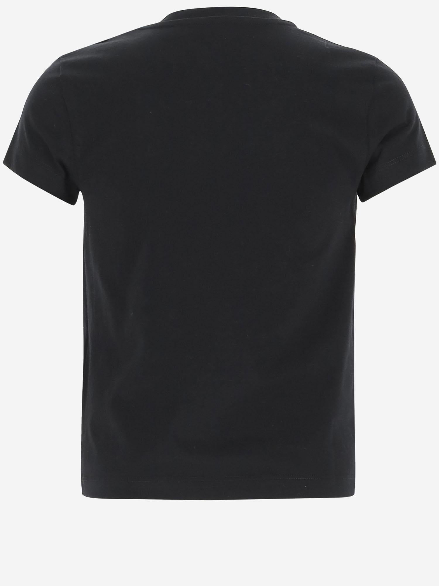 T-SHIRT IN COTONE STRETCH CON LOGO 8C0001389AT9 F99 MONCLER ENFANTS 