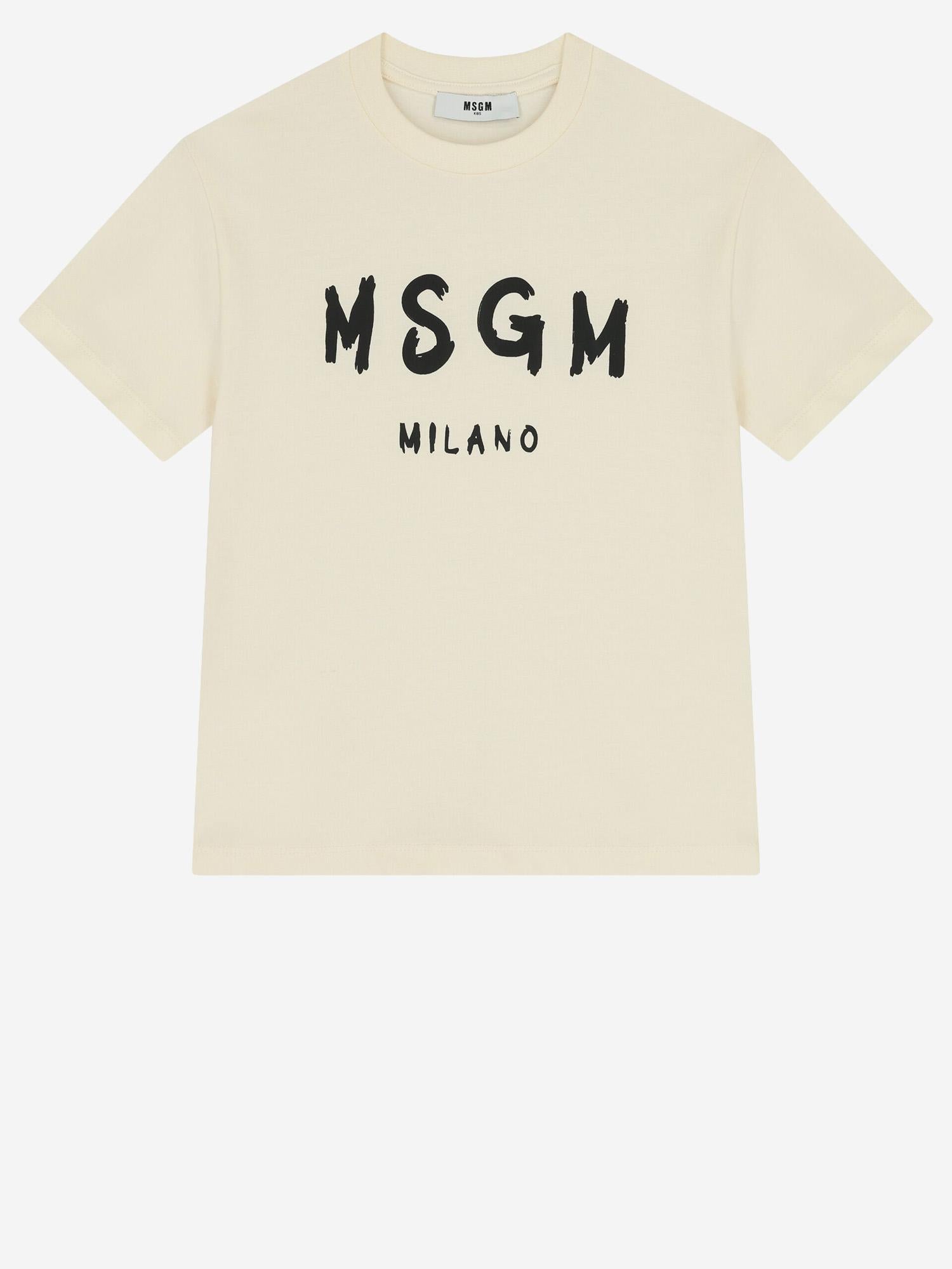 T-SHIRT IN COTONE CON LOGO S6MSJUTH001 013 MSGM KIDS 