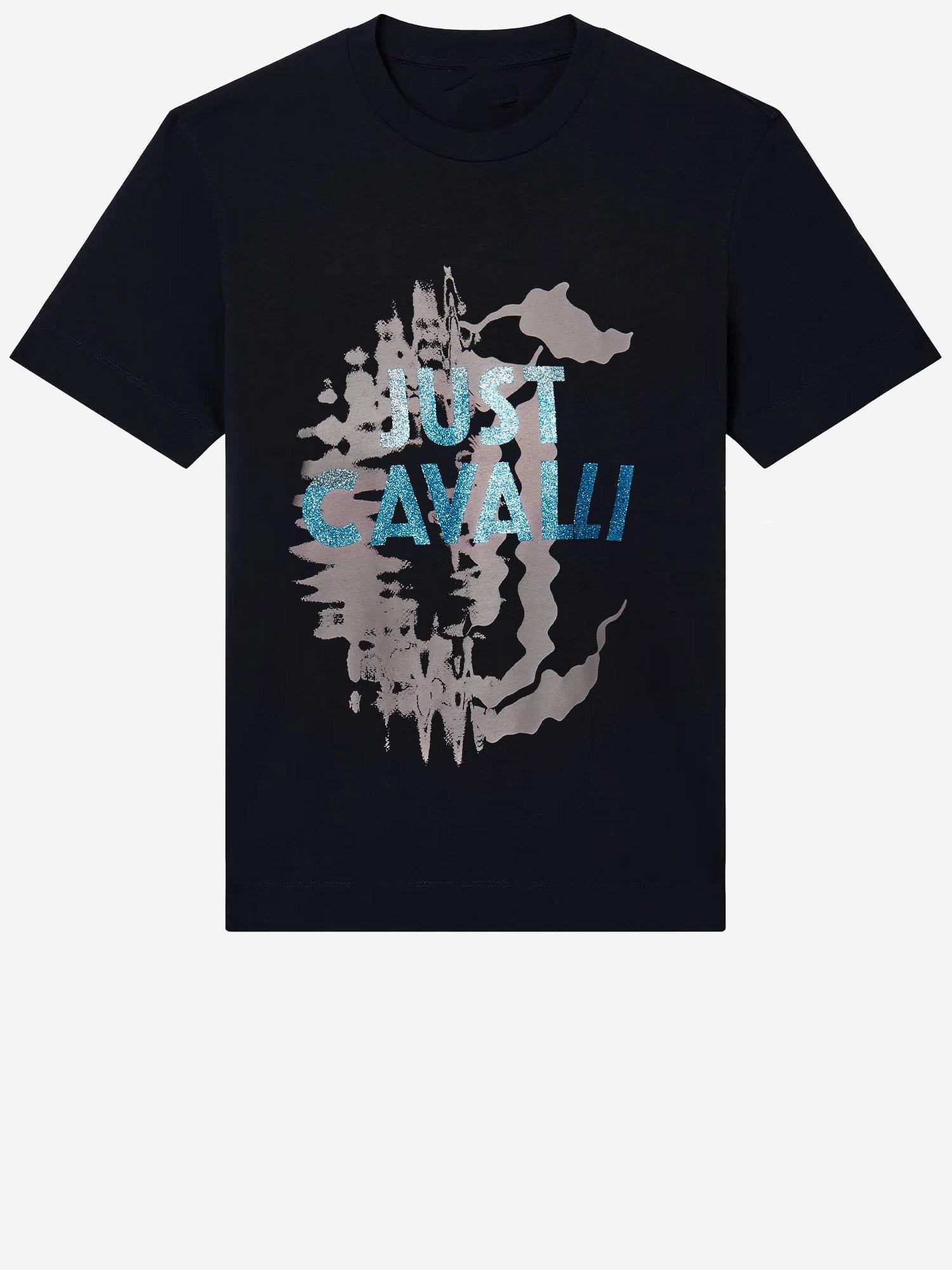 T-SHIRT IN COTONE CON STAMPA LOGO 80OAHE27 CJ110899 JUST CAVALLI 