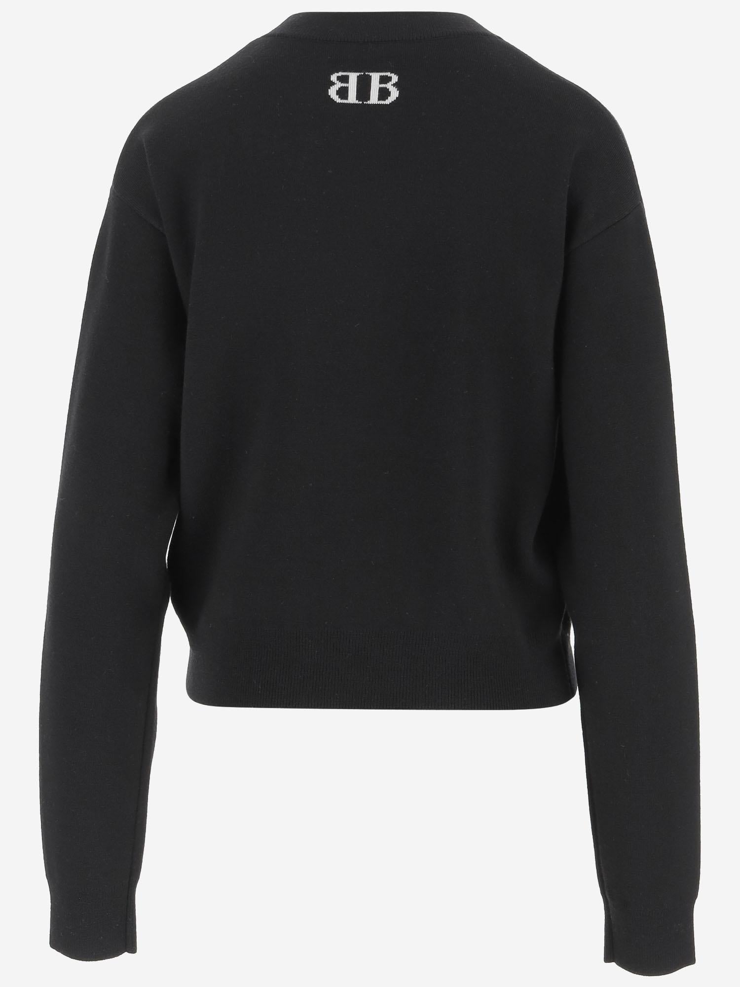 MAGLIONE IN MISTO LANA CON LOGO 818418 T17251070 BALENCIAGA 