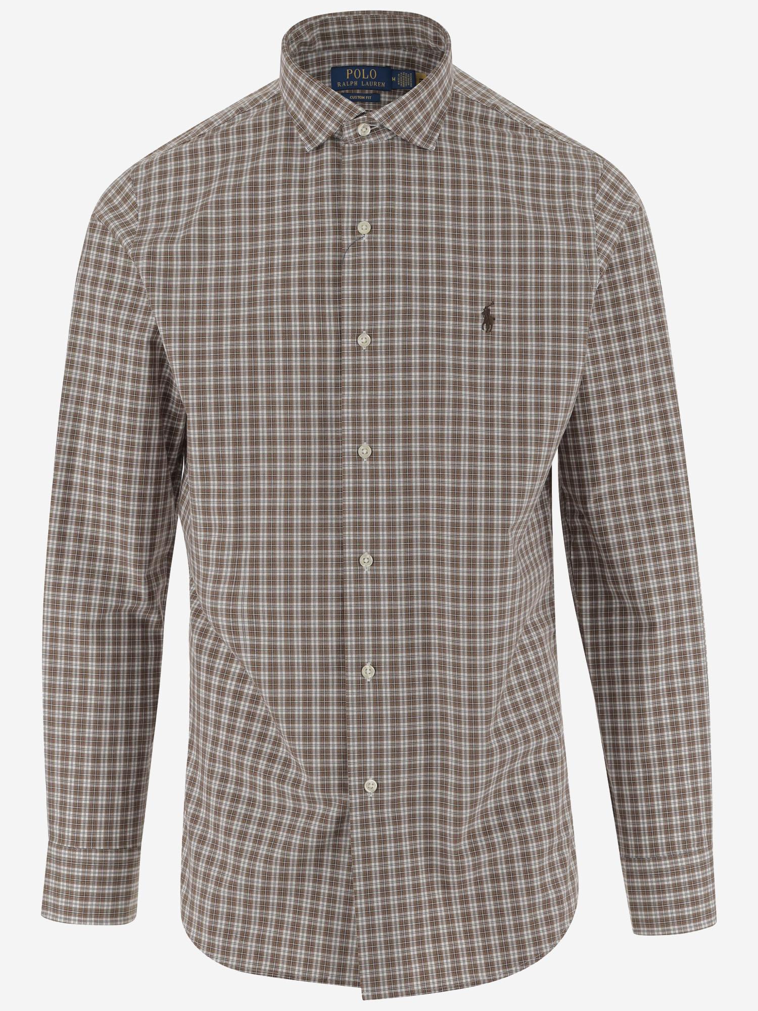 CAMICIA IN COTONE STRETCH CON MOTIVO QUADRI 710974534 004 POLO RALPH LAUREN 