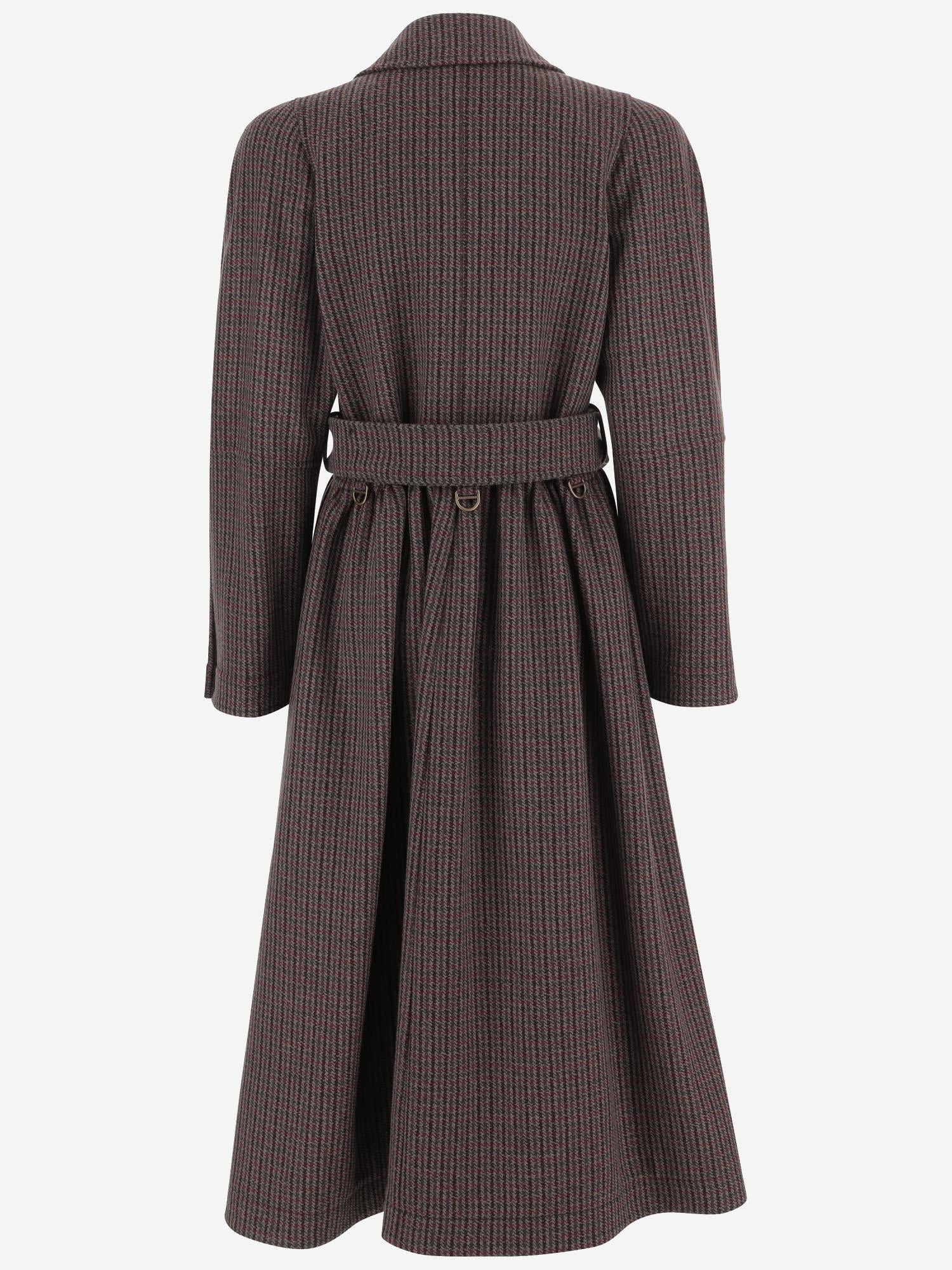 Cappotto doppiopetto in lana pied de poule CH25WMA61169 990 CHLOE 