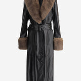 CAPPOTTO ESTELLA IN PELLE SINTETICA CON DETTAGLI IN PELLICCIA 66554 802489985 STAND STUDIO 