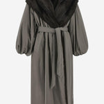 CAPPOTTO IN COTONE CON COLLO IN PELLICCIA 226925 GREY MAGDA BUTRYM 