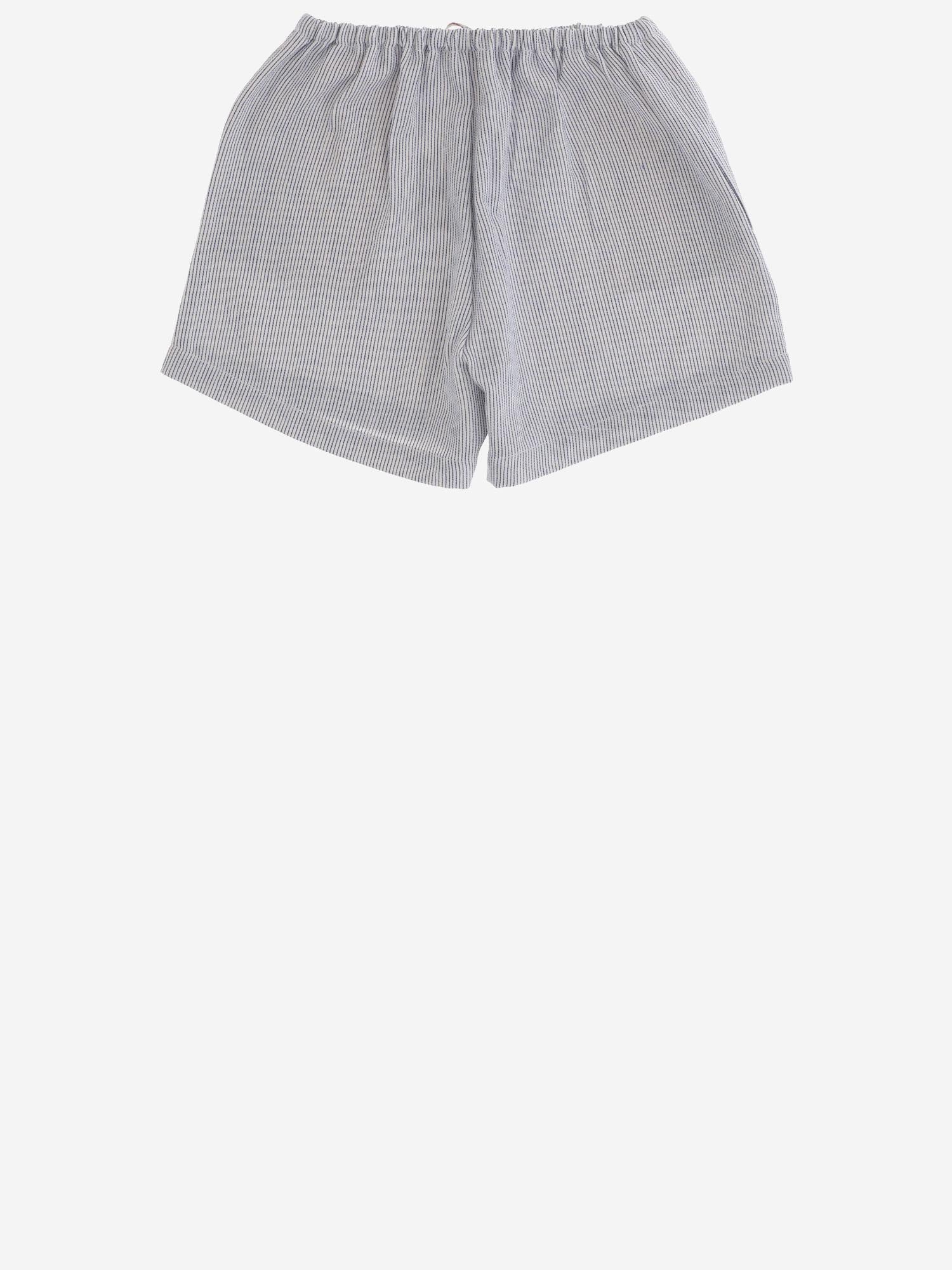PANTALONI CORTI IN MISTO COTONE A RIGHE 35618060 123 BABE & TESS KIDS 