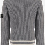 MAGLIONE A COSTE IN MISTO LANA CON PATCH LOGO 5100005 S00M4V0M67 STONE ISLAND KIDS 