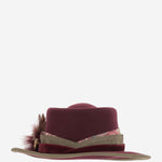 CAPPELLO fedora IN LANA BORDEAUXFEDORAHATWITHFEATHERS NATURAL ALEXIA ALVAREZ DE TOLEDO 