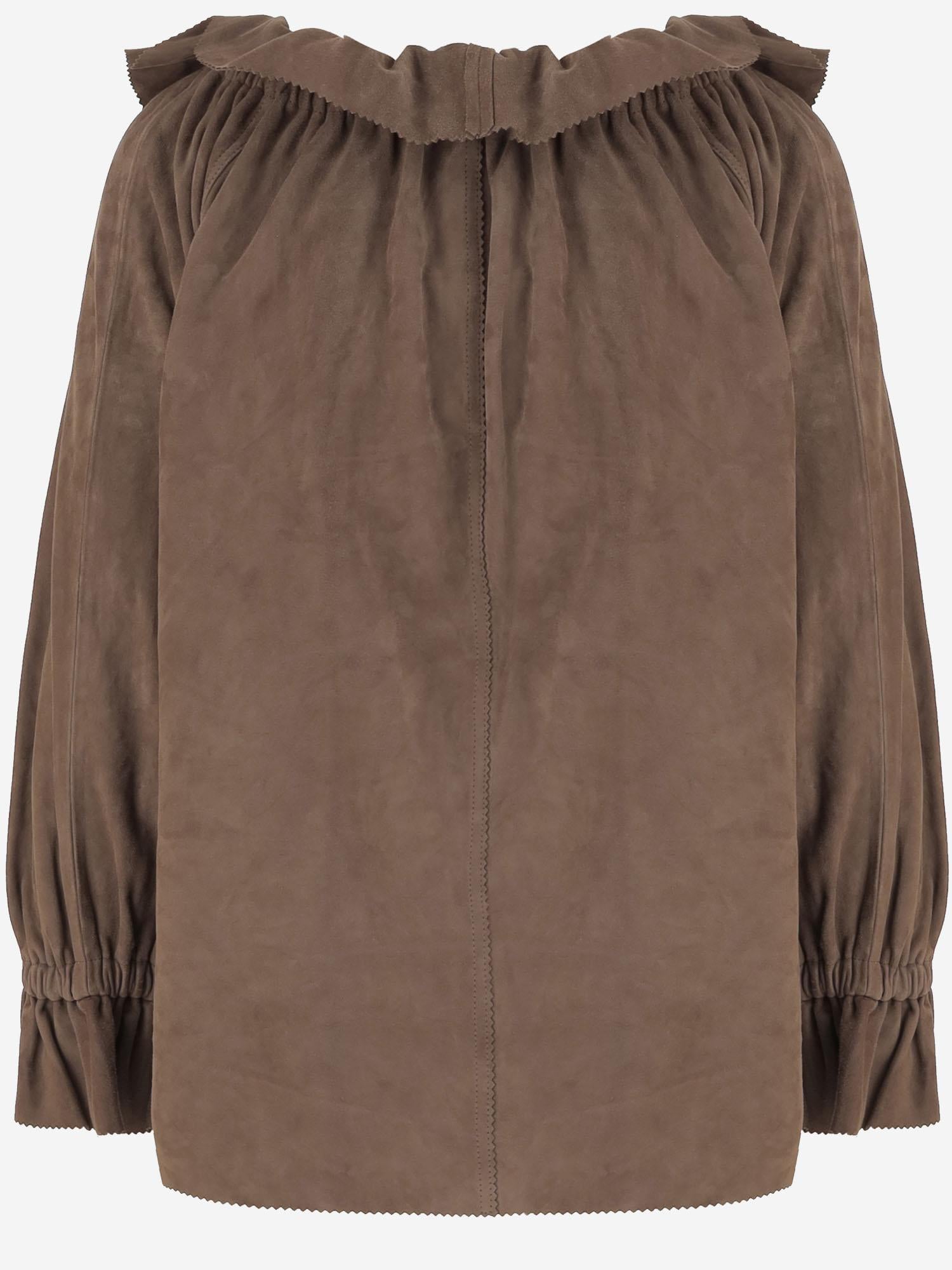 Blusa Dicte in pelle scamosciata 103674 11A BY MALENE BIRGER 