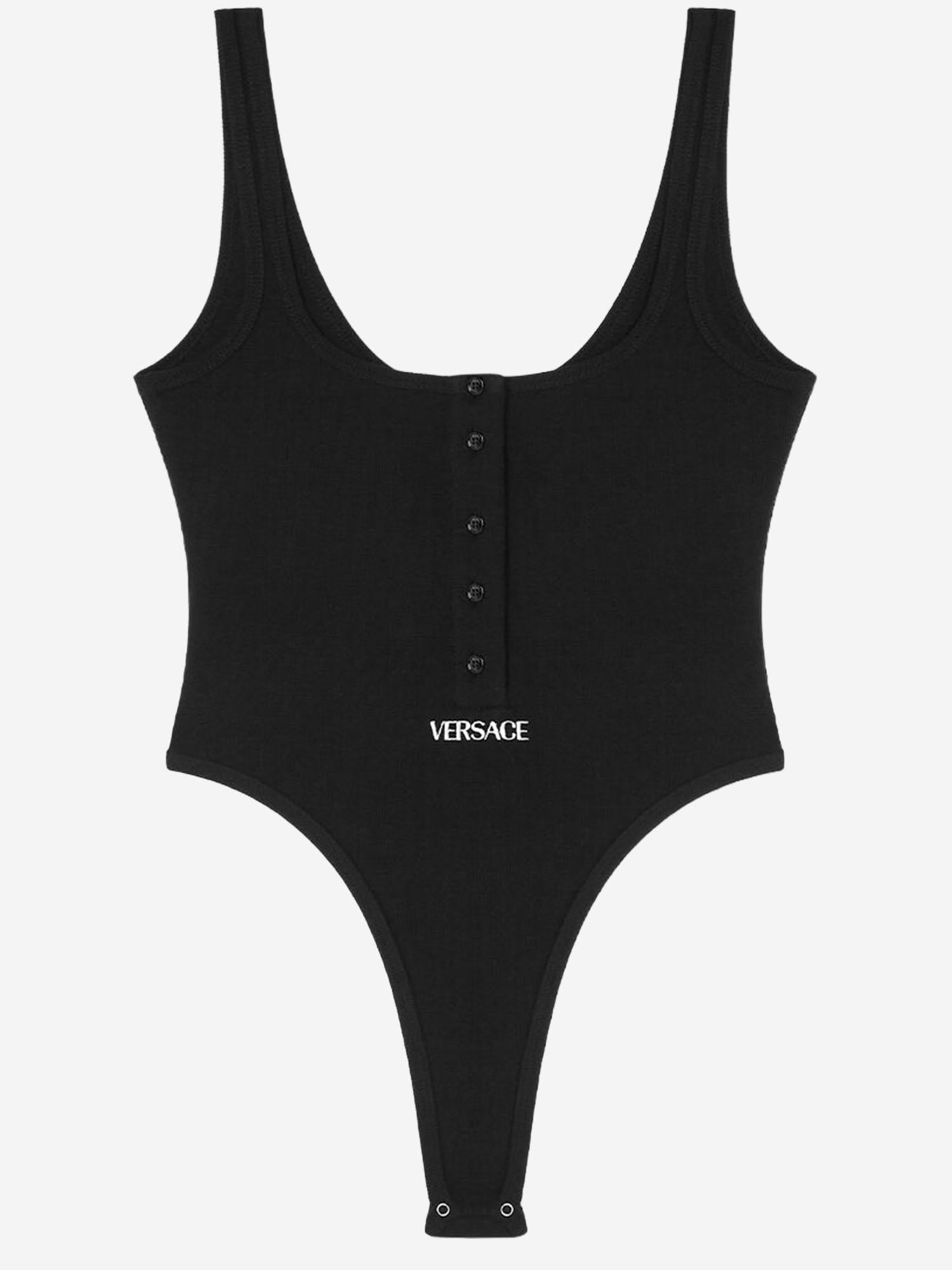 BODY IN COTONE STRETCH CON LOGO 1019688 1A095511B000 VERSACE 