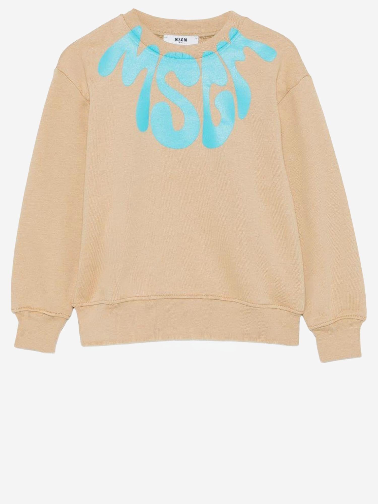 Felpa IN COTONE con logo S6MSJUSW220 178 MSGM KIDS 