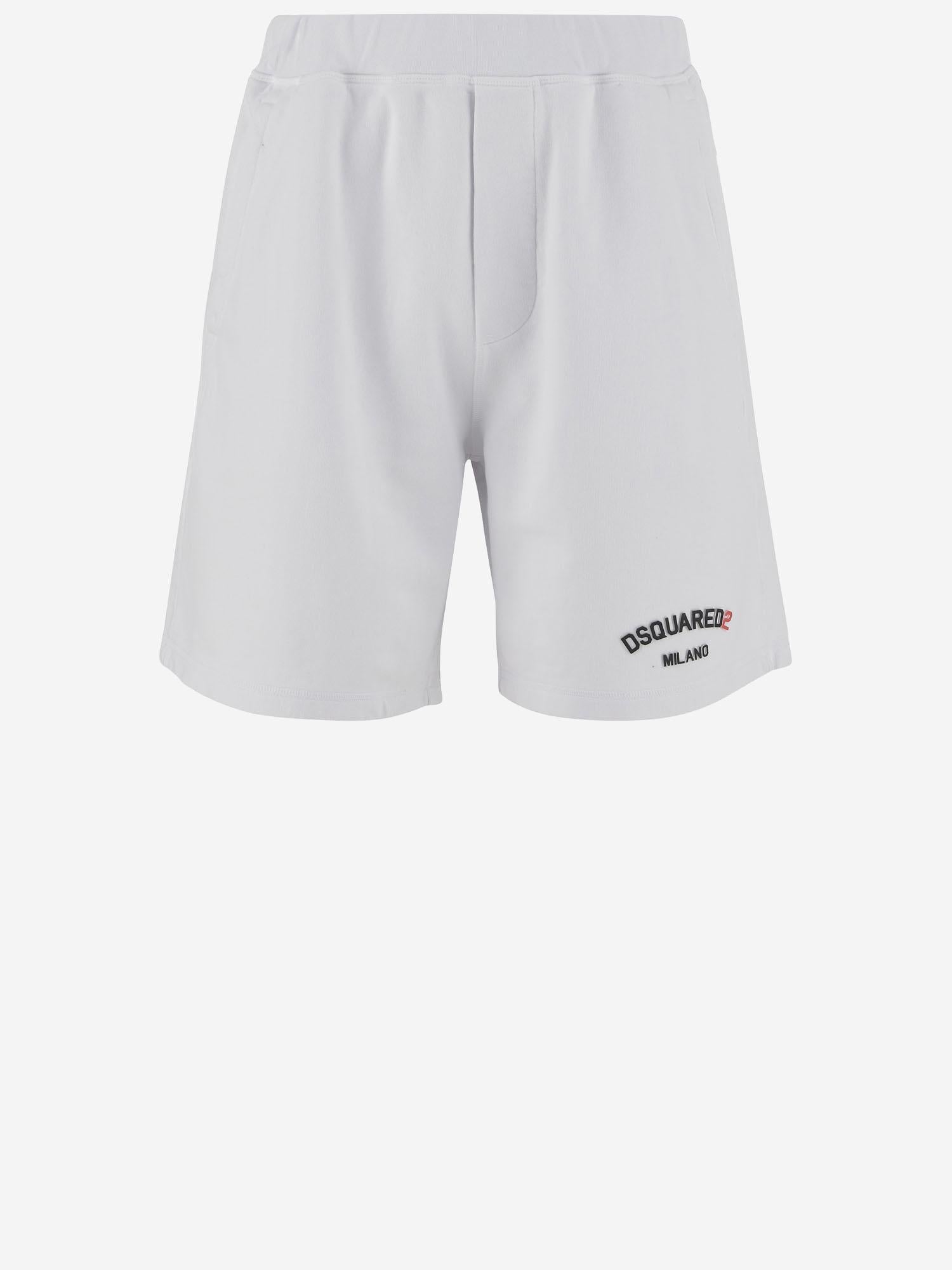 PANTALONI CORTI IN COTONE CON LOGO S74MU0894 S25539100 DSQUARED2 