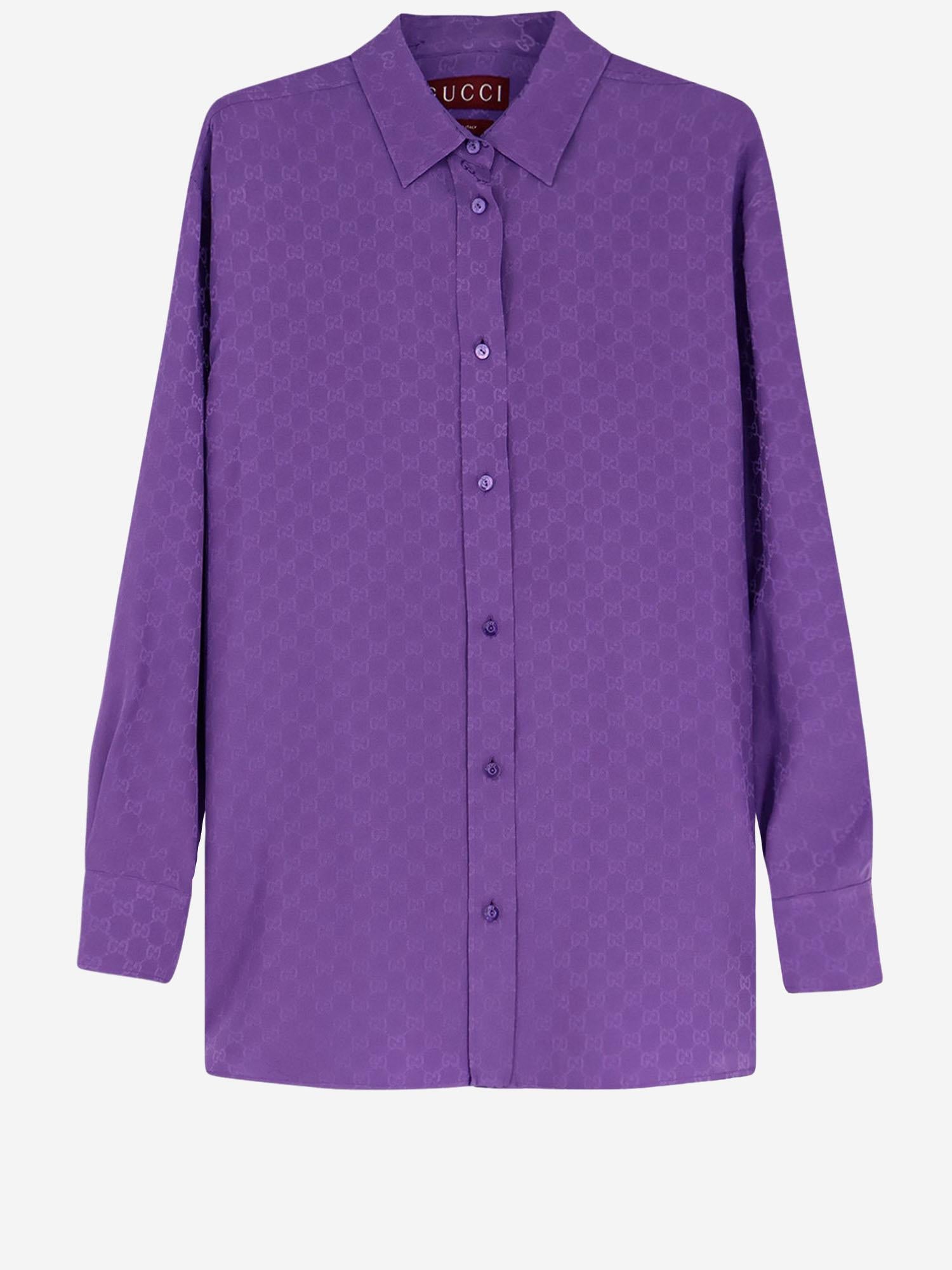 Camicia in seta jacquard GG 837168 Z7ATQ5007 GUCCI 